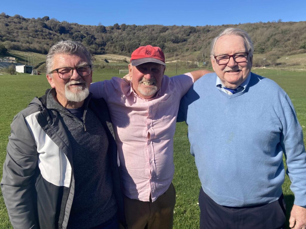 Ventnor RFC front row of 1974 - Neil Holness Bob Freer and Micky Buttle