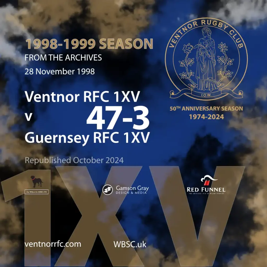 From the archives match report Ventnor RFC dominate against Guernsey RFC November 1998