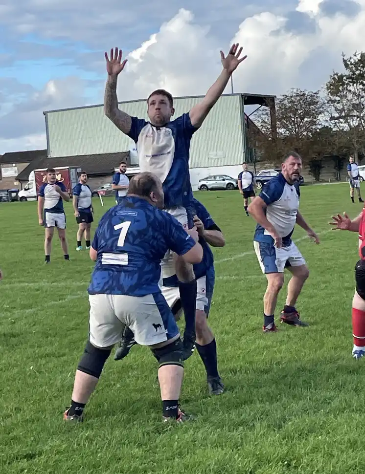 Jack Gilbey lifted in the lineout VRFC 2nds v Fareham