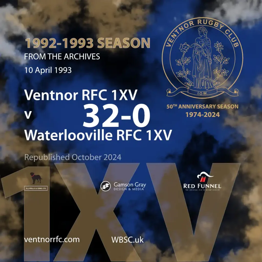 Match report from the archives Ventnor RFC 1XV 32-0 Waterlooville RFC 1XV 10 April 1993