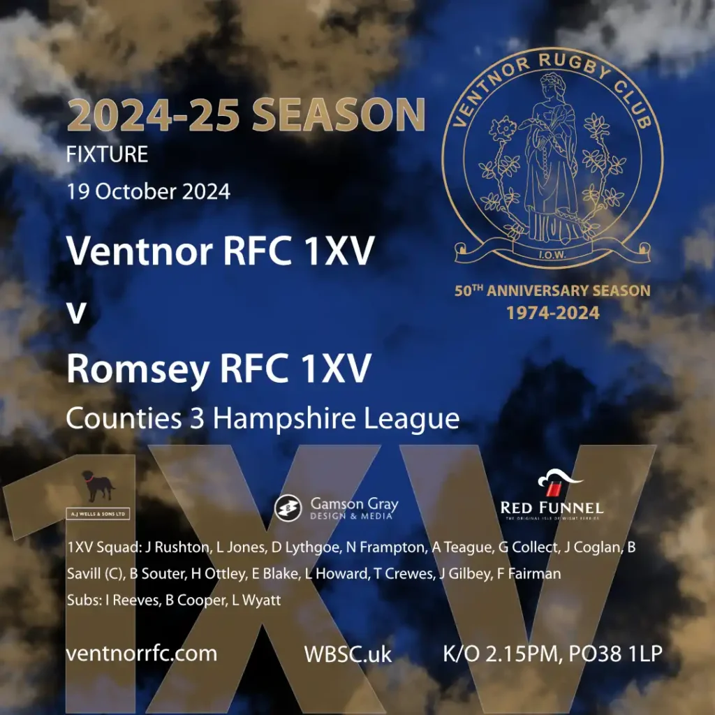 Ventnor 1XV Squad Saturday 19 October 2024