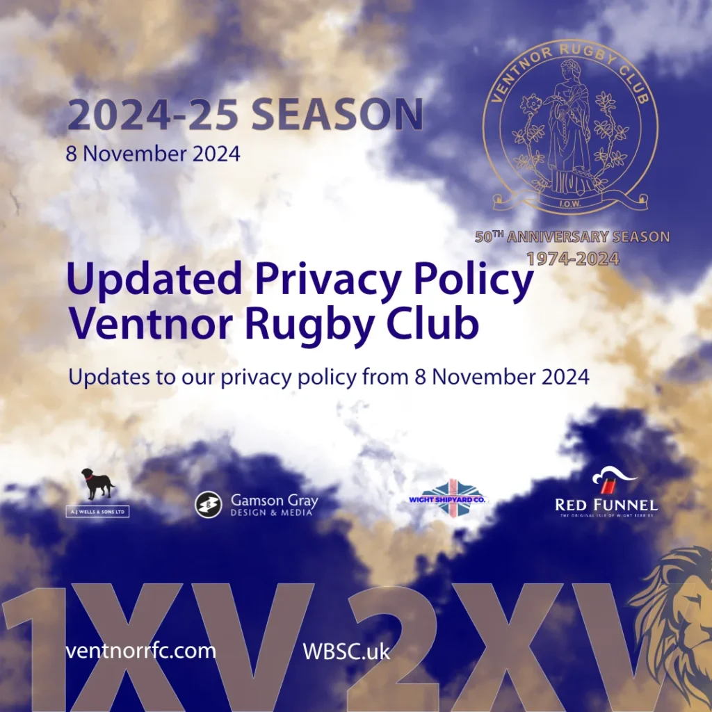 Updated Ventnor Rugby Club Privacy Policy