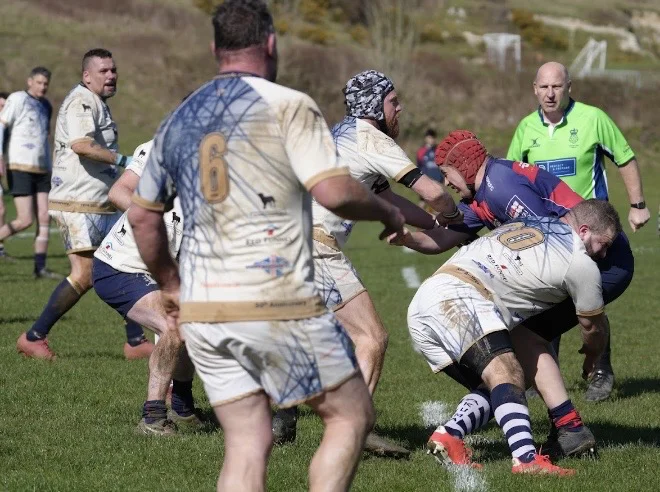 Chris Skelley in the midst of the action. Ventnor v USP 140326. Photo by Luke Butler