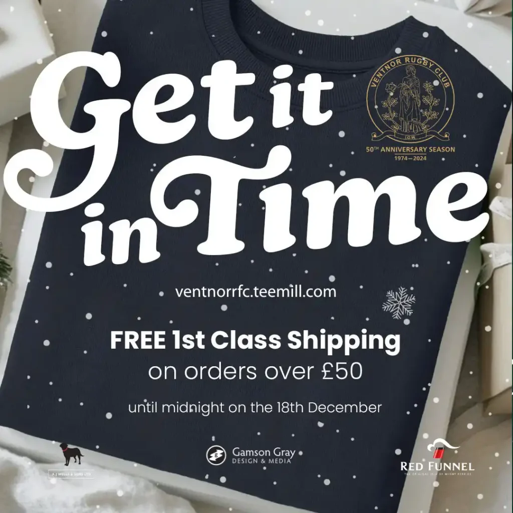 Freepost UK in the Ventnor RFC Teemill Store 16-18 December 2024
