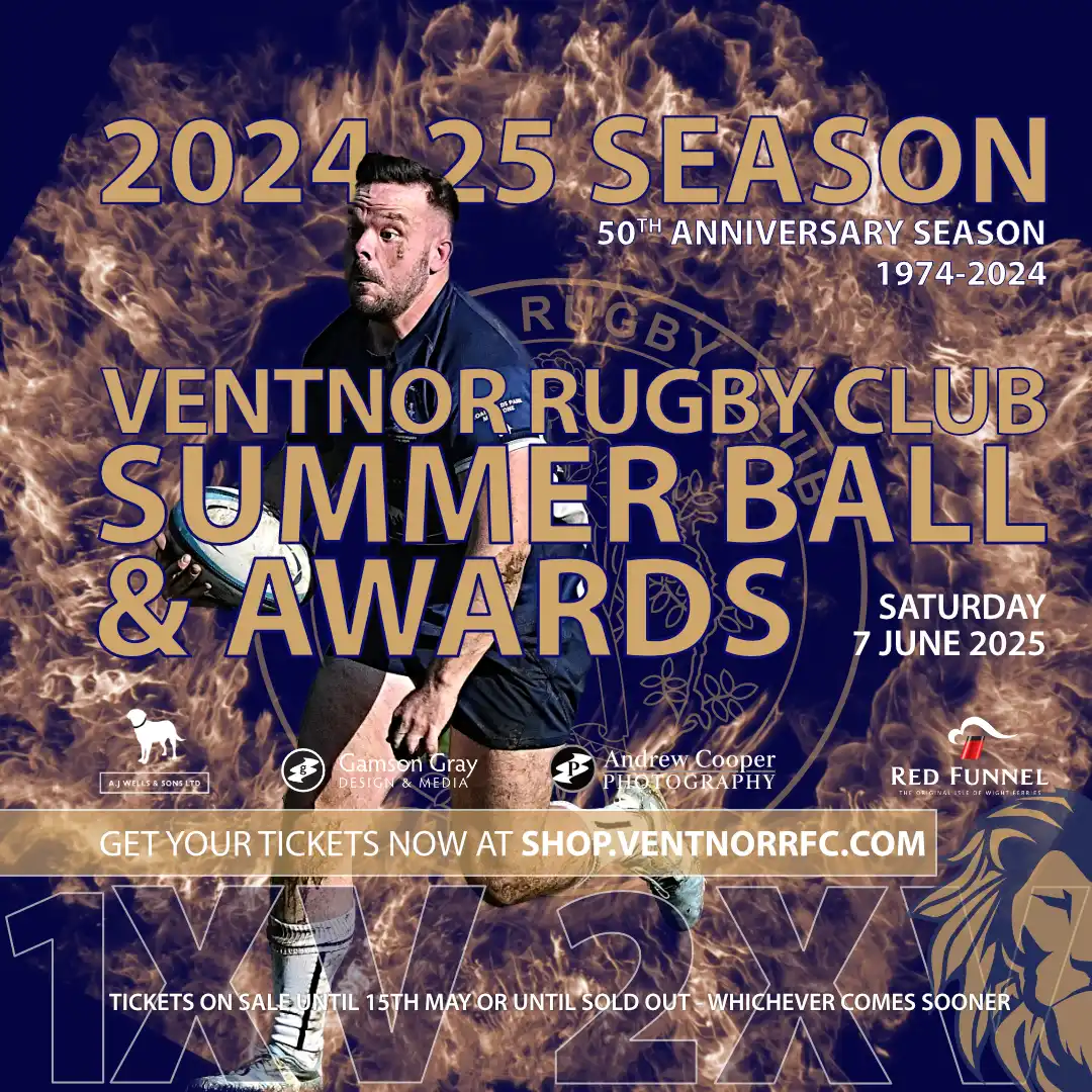 Get your tickets to the Ventnor Rugby Club Summer Ball and Awards Evening 2024-25