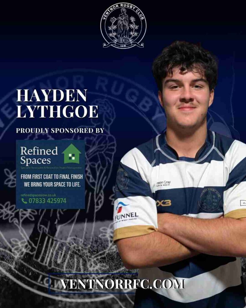 Hayden Lythgoe Rugby Player Sponsorship 2025-26 season from Refined Spaces