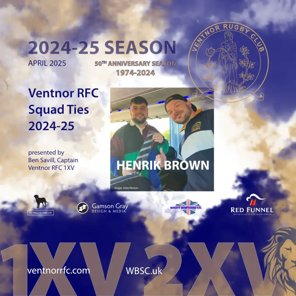 Henrick Brown Ventnor RFC Squad Ties 2024-25 Award