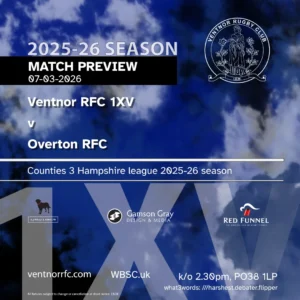 Match preview Ventnor RFC 1XV v Overton RFC 7 March 2026