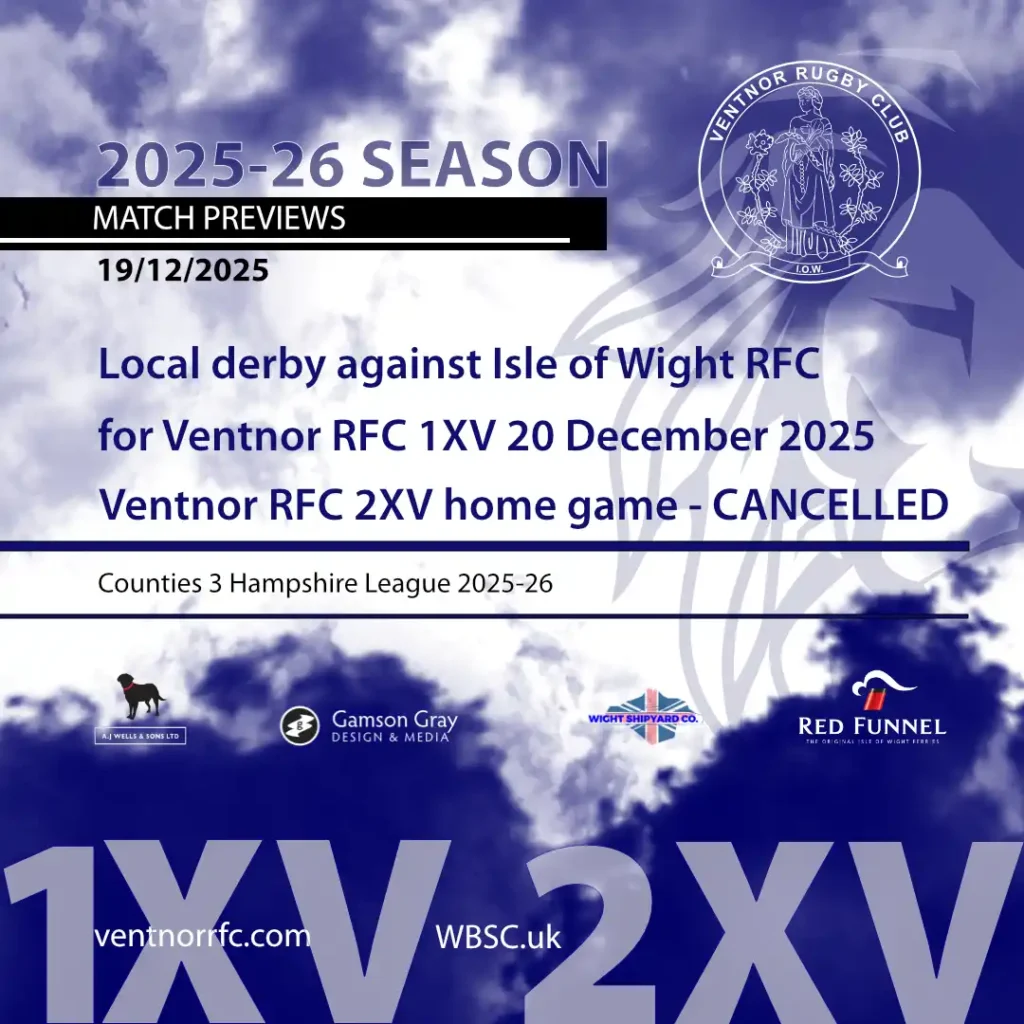 Match previews for local derby against Isle of Wight RFC 20 December 2025