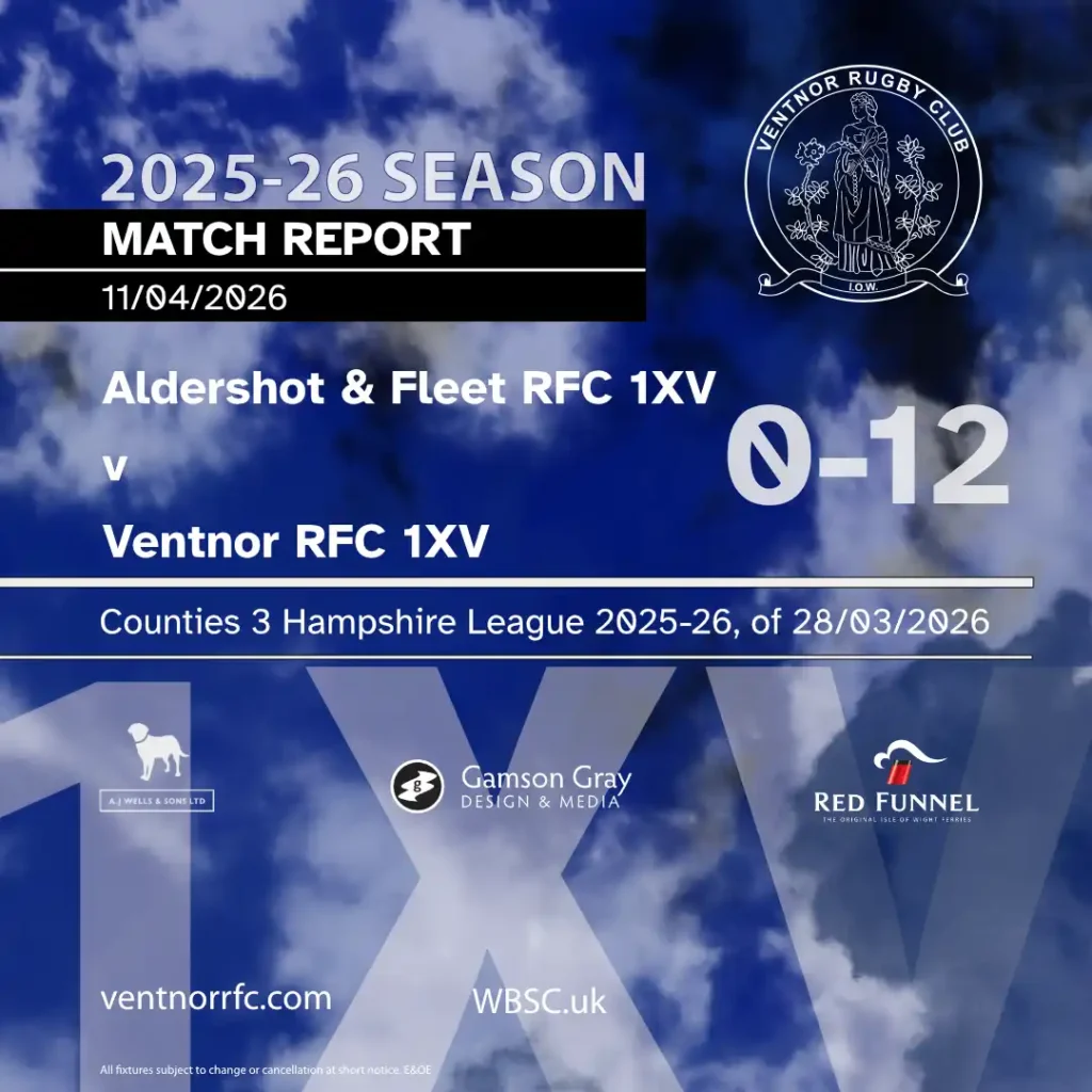 Match report Aldershot and Fleet RFC 2XV 0-12 Ventnor RFC 1XV 11 April 2026