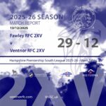 Match report Fawley RFC 2XV 29-12 Ventnor RFC 2XV 13 December 2025