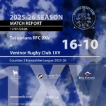 Match report Tottonians RFC 2XV 16-10 Ventnor RFC 1XV 17 January 2026