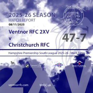 Match report Ventnor RFC 2XV 45 – 7 Christchurch RFC 8 November 2025