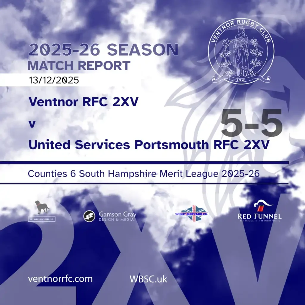 Match report Ventnor RFC 2XV 5-5 United Services Portsmouth RFC 2XV 28 February 2026