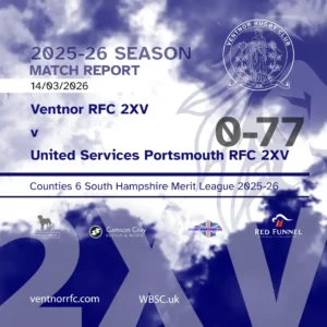 Match report Ventnor RFC 2XV v United Services Portsmouth RFC 2XV 14 March 2026