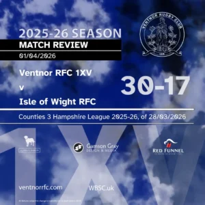 Match Review of Home Derby versus Isle of Wight RFC March 2026