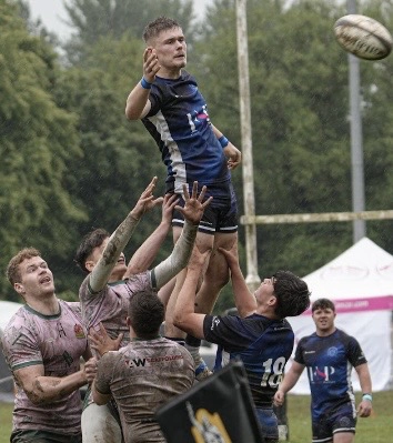Pat Banks rises highest for Ventnor at Winchester 7th June 2026 (photo by Luke Butler)