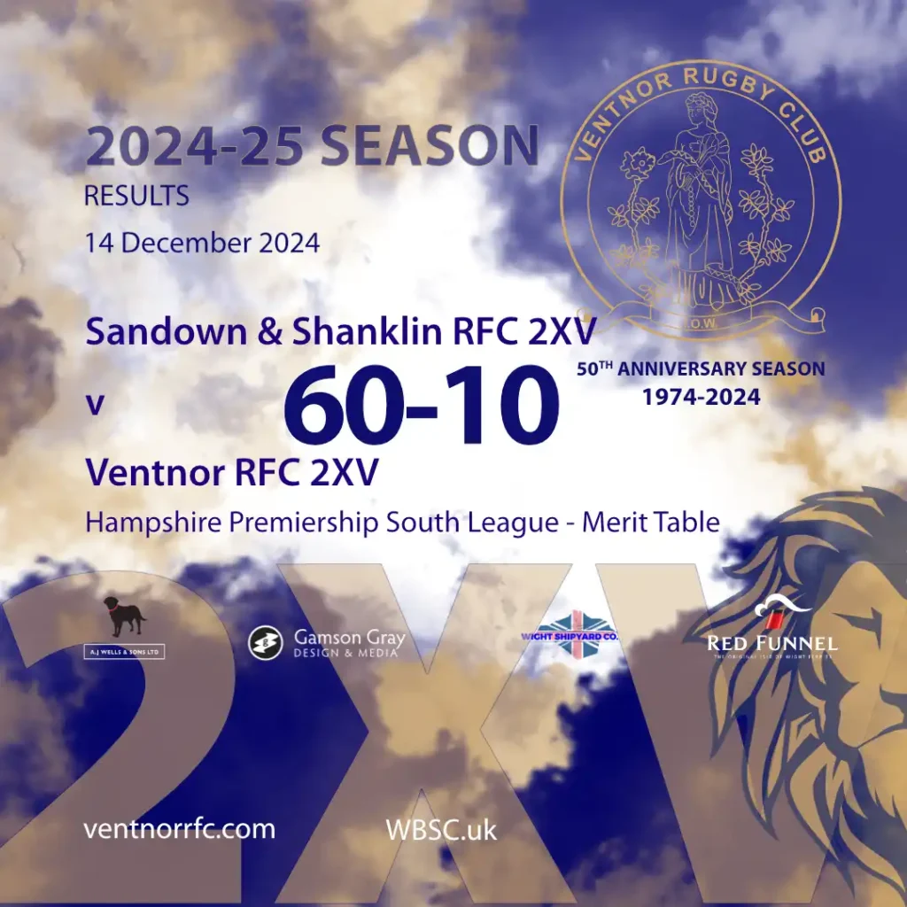 Results Sandown and Shanklin RFC 2XV v Ventnor RFC 2XV 14 December 2024