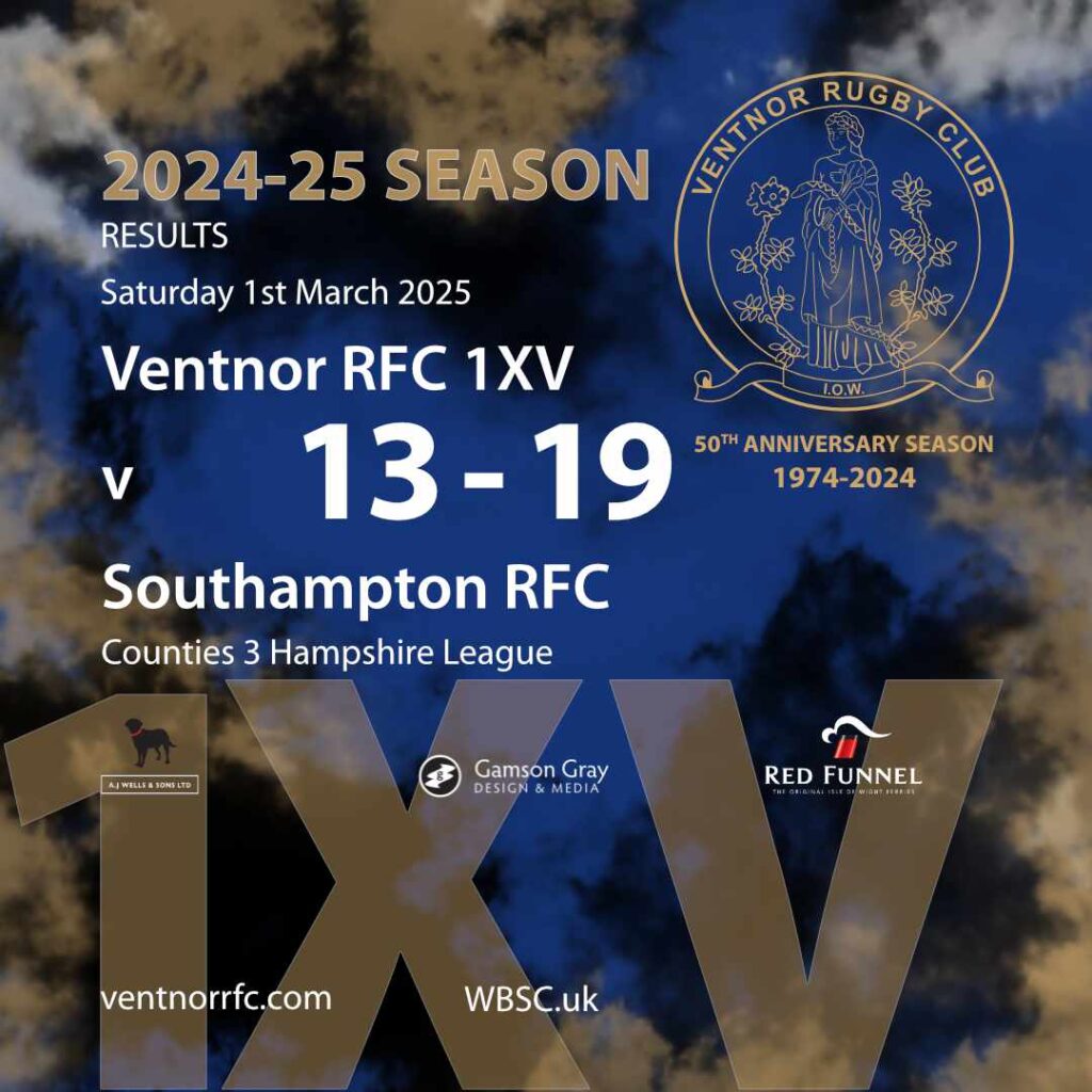 Results Ventnor RFC 1XV v Southampton RFC 1st March 2025