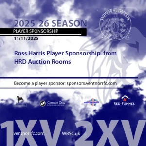 Ross Harris Player Sponsorship 2025-26 season from HRD Auction Rooms