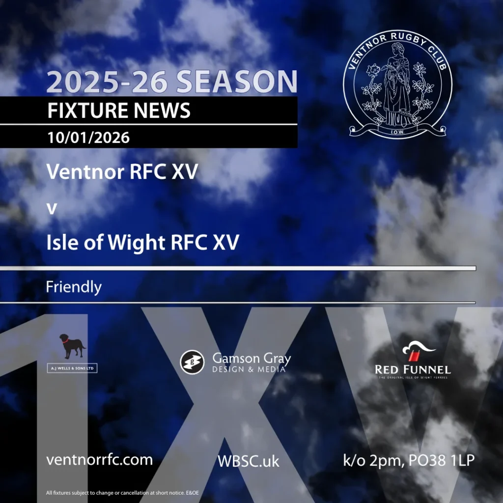 Rugby tomorrow at Ventnor 10 January 2026 Update