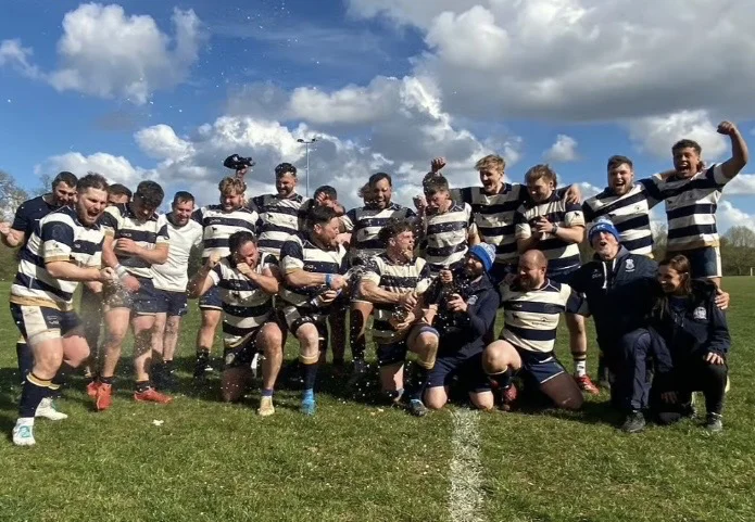 Ventnor 1st XV celebrate their title win at Aldershot and Fleet 11th April 2026