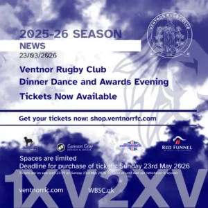 Ventnor RFC Dinner Dance and Awards 2025-26 Tickets Now Available